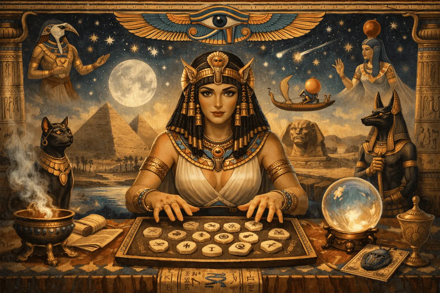 고대 이집트 케멧 신탁 — 오시리스 상형문자 오라클 운세 (Kemet Oracle, Ancient Egypt Divination, エジプト神託, 古埃及神谕)